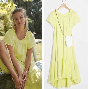 Anthropologie Maeve Light Yellow-Green Chartreuse Casual Maxi Dress XXS Petite